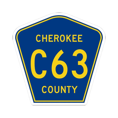 Cherokee County Route C63 IA (Iowa) (Road Sign) STICKER Vinyl Kiss-Cut Decal 3 Inch White - The Sticker Space