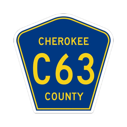 Cherokee County Route C63 IA (Iowa) (Road Sign) STICKER Vinyl Kiss-Cut Decal 4 Inch White - The Sticker Space