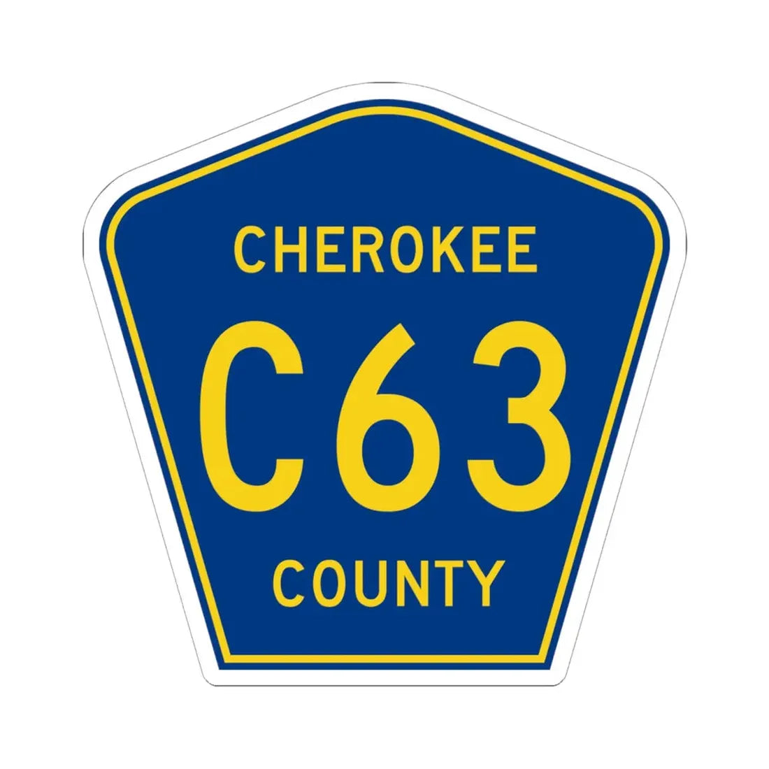 Cherokee County Route C63 IA (Iowa) (Road Sign) STICKER Vinyl Kiss-Cut Decal 6 Inch White - The Sticker Space