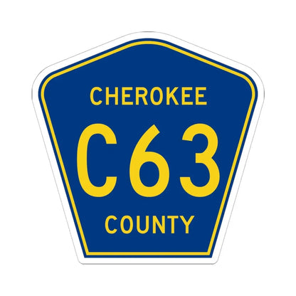 Cherokee County Route C63 IA (Iowa) (Road Sign) STICKER Vinyl Kiss-Cut Decal 6 Inch White - The Sticker Space