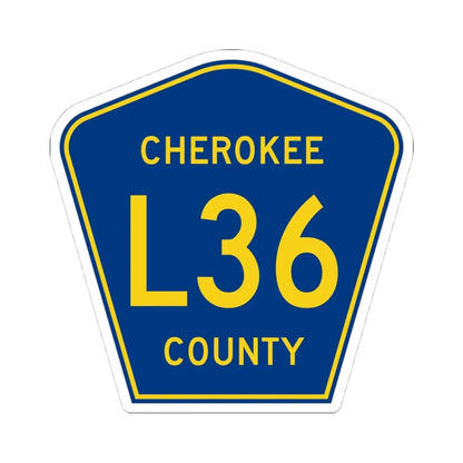 Cherokee County Route L36 IA (Iowa) (Road Sign) STICKER Vinyl Kiss-Cut Decal 4 Inch White - The Sticker Space