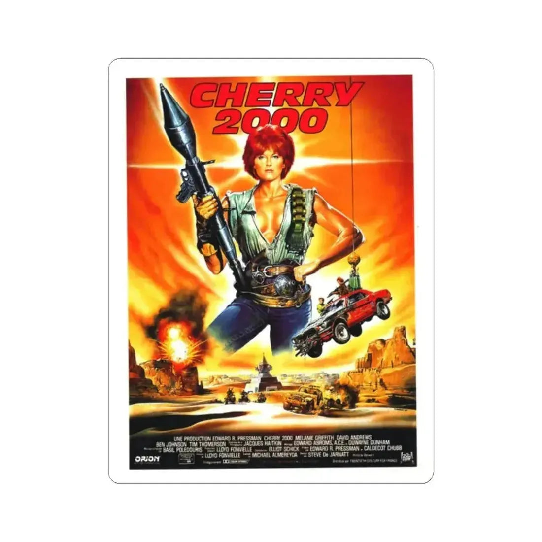 CHERRY 2000 1987 Movie Poster - STICKER Vinyl Kiss-Cut Decal 2 Inch White - The Sticker Space