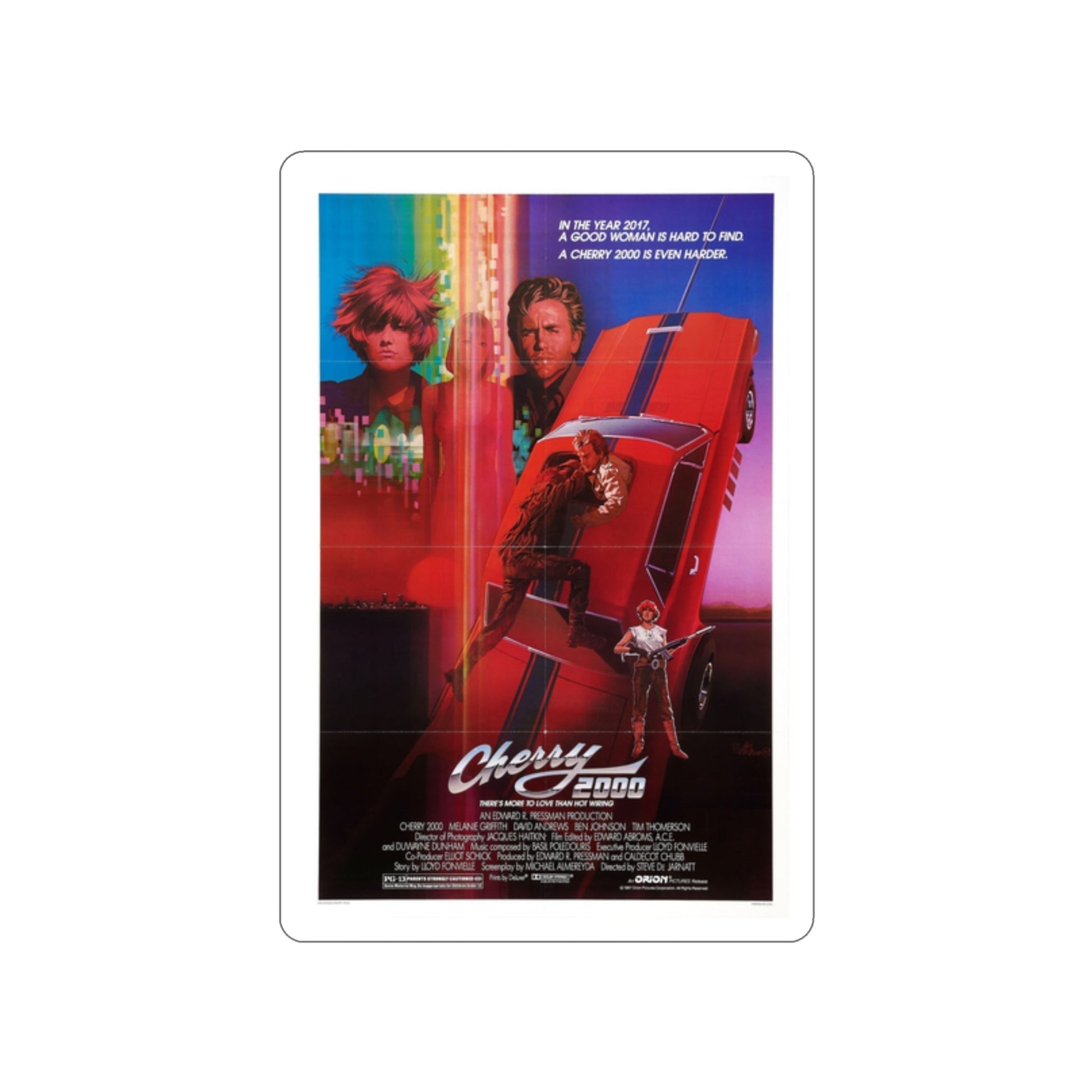 CHERRY 2000 (2) 1987 Movie Poster STICKER Vinyl Die-Cut Decal-2 Inch-The Sticker Space