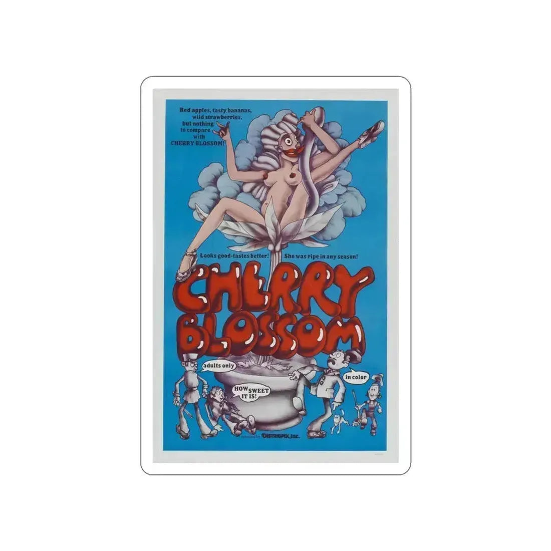 CHERRY BLOSSOM (2) 1971 Movie Poster STICKER Vinyl Die-Cut Decal 3 Inch - The Sticker Space