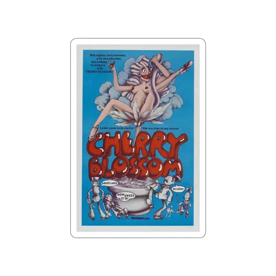 CHERRY BLOSSOM (2) 1971 Movie Poster STICKER Vinyl Die-Cut Decal 4 Inch - The Sticker Space