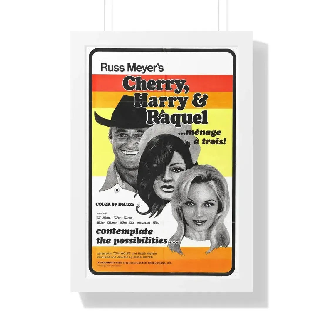 CHERRY, HARRY & RAQUEL 1969 - Framed Movie Poster 16″ x 24″ White - The Sticker Space