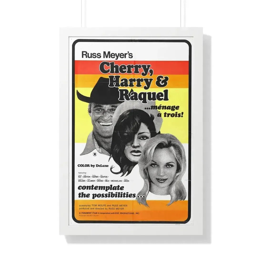 CHERRY, HARRY & RAQUEL 1969 - Framed Movie Poster 20" x 30" White - The Sticker Space