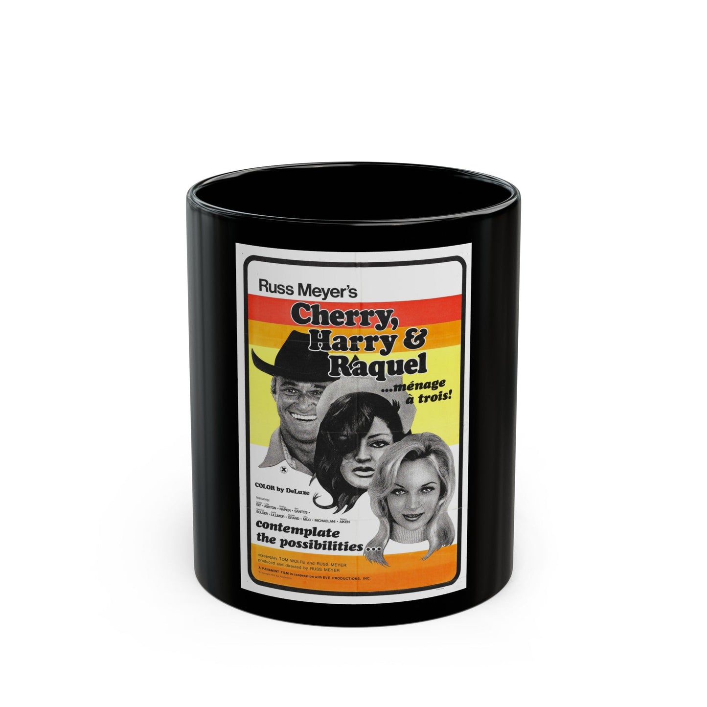 CHERRY, HARRY & RAQUEL 1969 Movie Poster - Black Coffee Mug-11oz-The Sticker Space