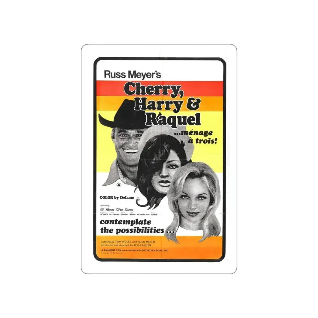 CHERRY, HARRY & RAQUEL 1969 Movie Poster STICKER Vinyl Die-Cut Decal 6 Inch - The Sticker Space
