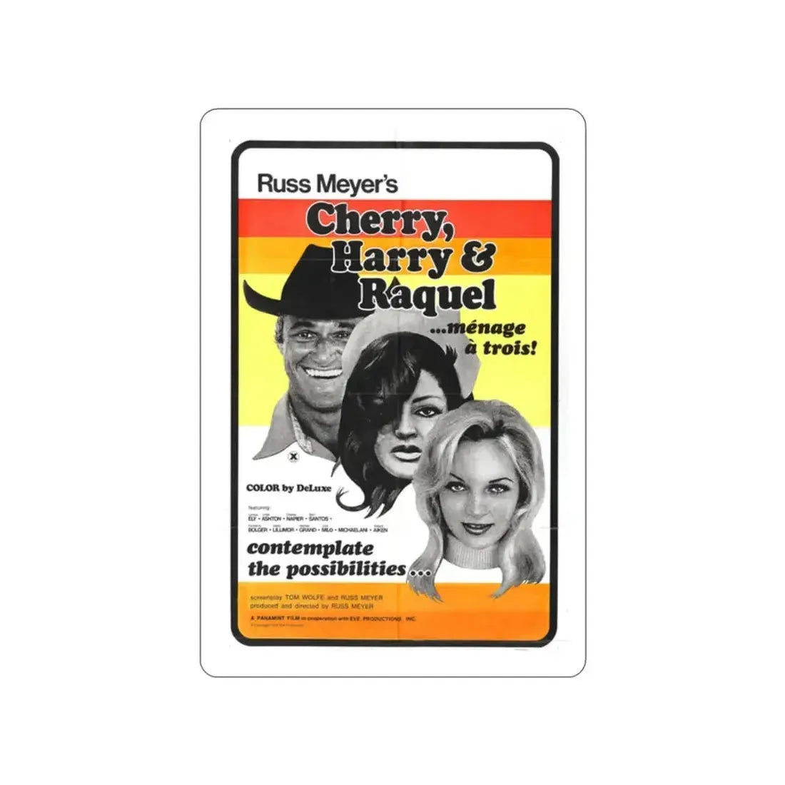 CHERRY, HARRY & RAQUEL 1969 Movie Poster STICKER Vinyl Die-Cut Decal - The Sticker Space