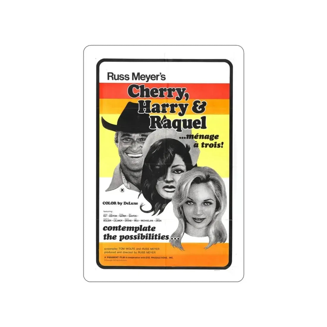 CHERRY, HARRY & RAQUEL 1969 Movie Poster STICKER Vinyl Die-Cut Decal - The Sticker Space