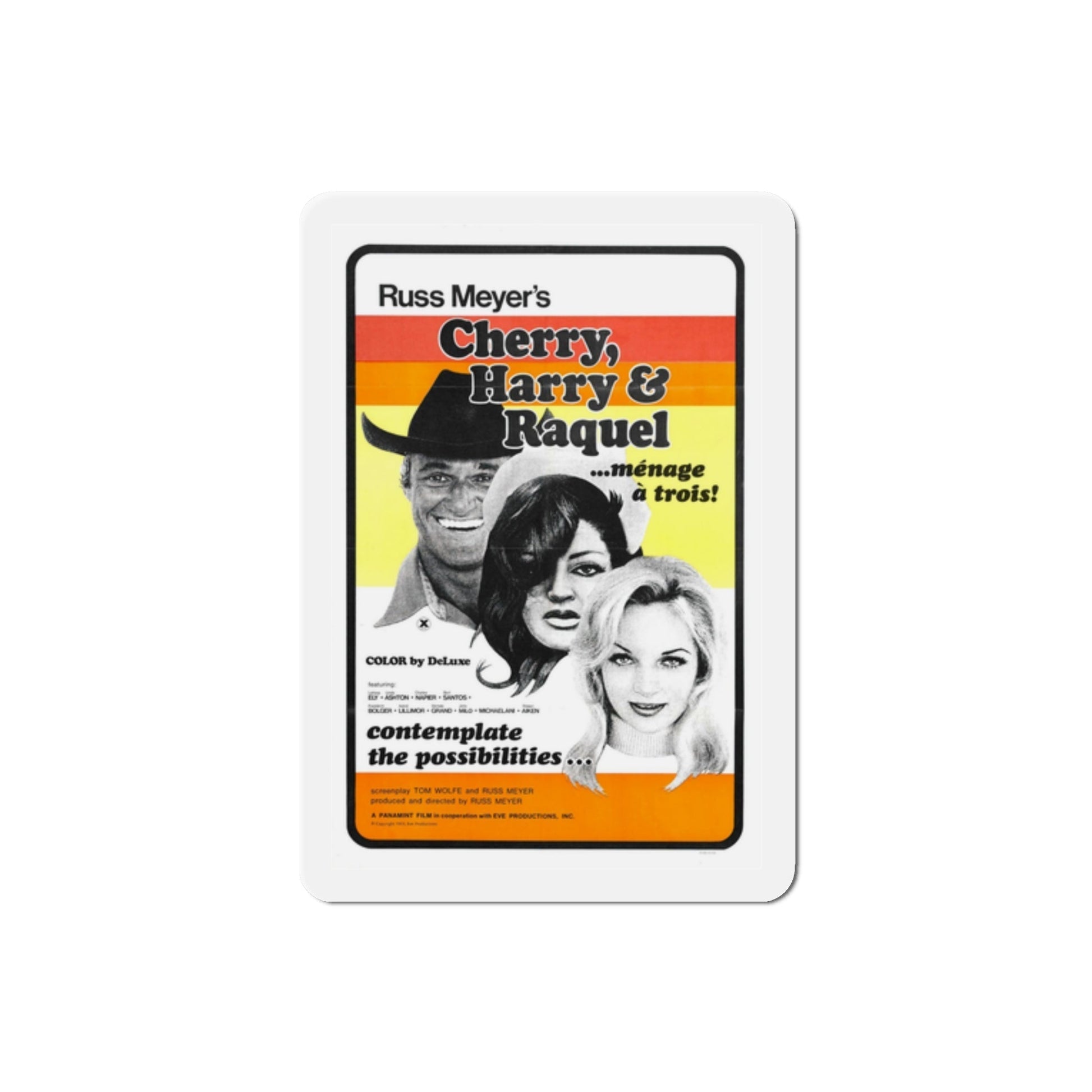 Cherry Harry & Raquel! 1970 Movie Poster Die-Cut Magnet-2 Inch-The Sticker Space