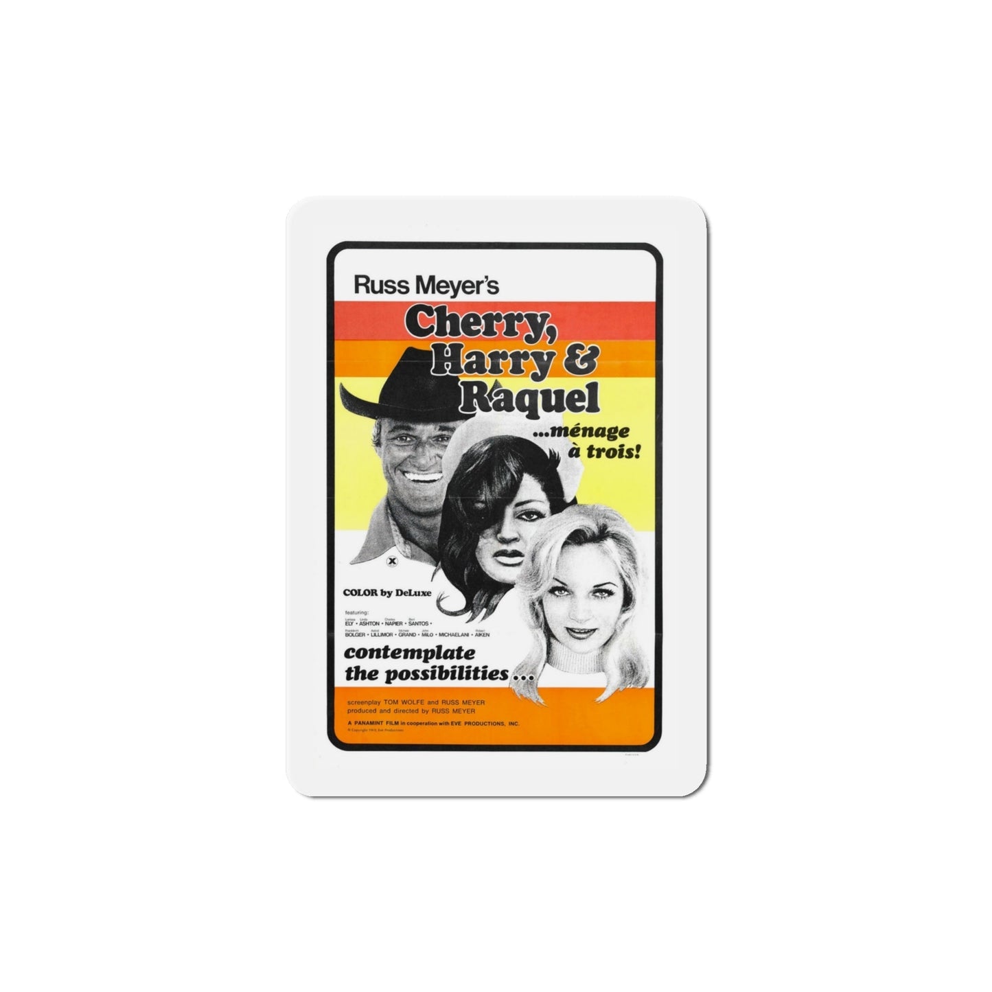 Cherry Harry & Raquel! 1970 Movie Poster Die-Cut Magnet-4 Inch-The Sticker Space