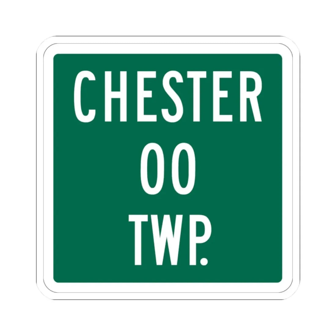 Chester Township Morrow County Ohio route shield template (Ohio) (Road Sign) STICKER Vinyl Kiss-Cut Decal 2 Inch White - The Sticker Space