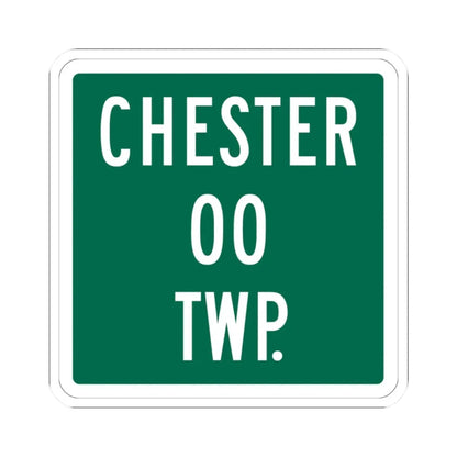 Chester Township Morrow County Ohio route shield template (Ohio) (Road Sign) STICKER Vinyl Kiss-Cut Decal 2 Inch White - The Sticker Space