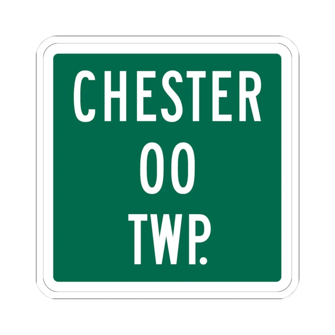 Chester Township Morrow County Ohio route shield template (Ohio) (Road Sign) STICKER Vinyl Kiss-Cut Decal 3 Inch White - The Sticker Space