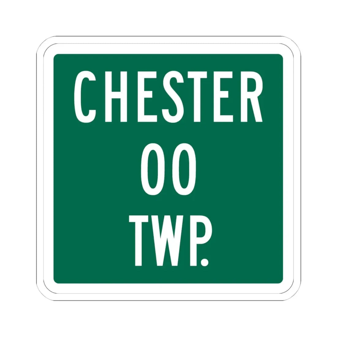 Chester Township Morrow County Ohio route shield template (Ohio) (Road Sign) STICKER Vinyl Kiss-Cut Decal 4 Inch White - The Sticker Space