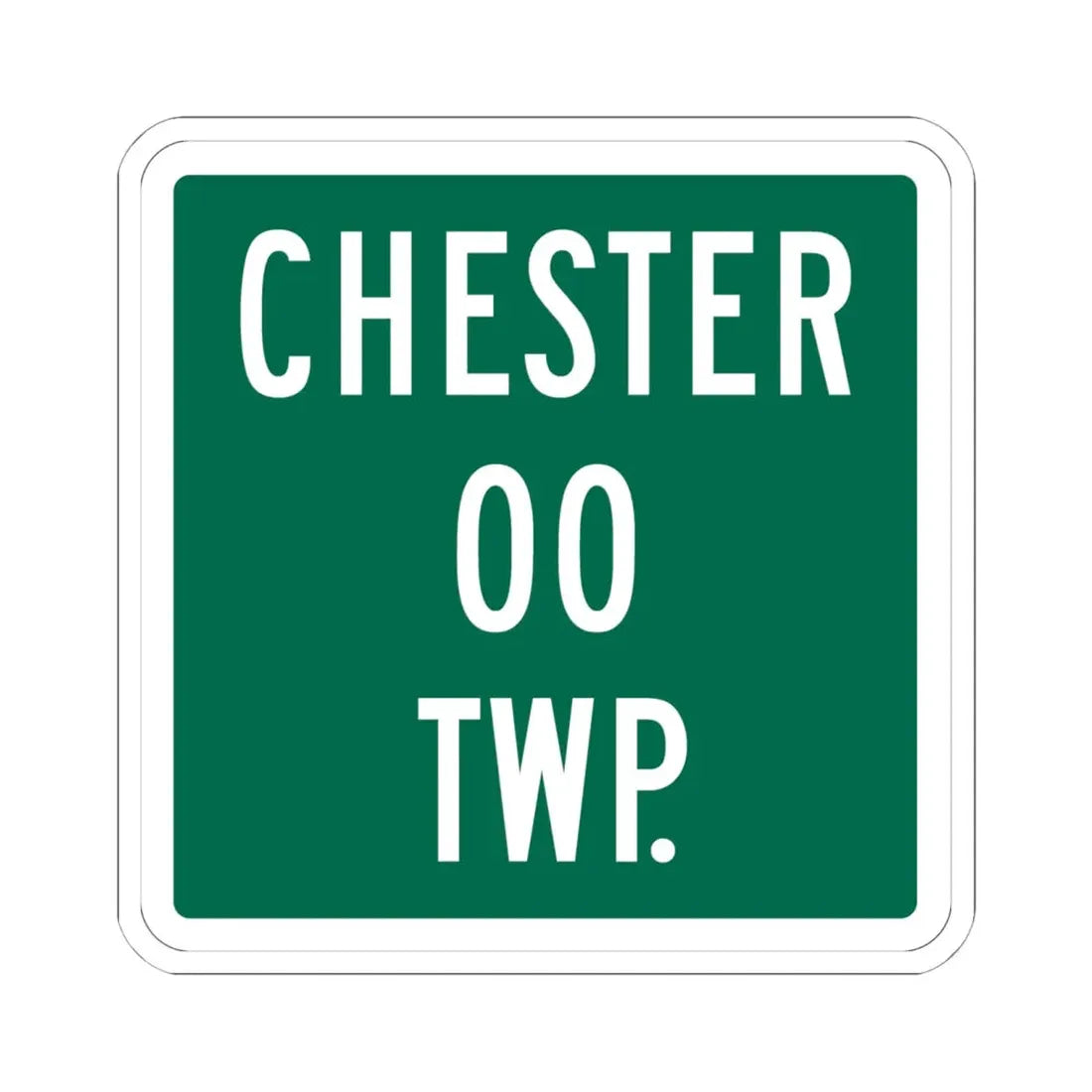 Chester Township Morrow County Ohio route shield template (Ohio) (Road Sign) STICKER Vinyl Kiss-Cut Decal 6 Inch White - The Sticker Space