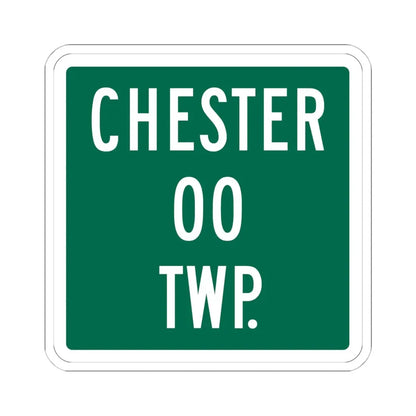 Chester Township Morrow County Ohio route shield template (Ohio) (Road Sign) STICKER Vinyl Kiss-Cut Decal 6 Inch White - The Sticker Space