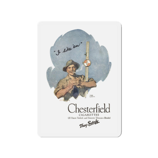 Chesterfield ad, The Popular Magazine, March 7, 1922 (Magazine Illustration) Refrigerator Magnet-2" x 2"-The Sticker Space