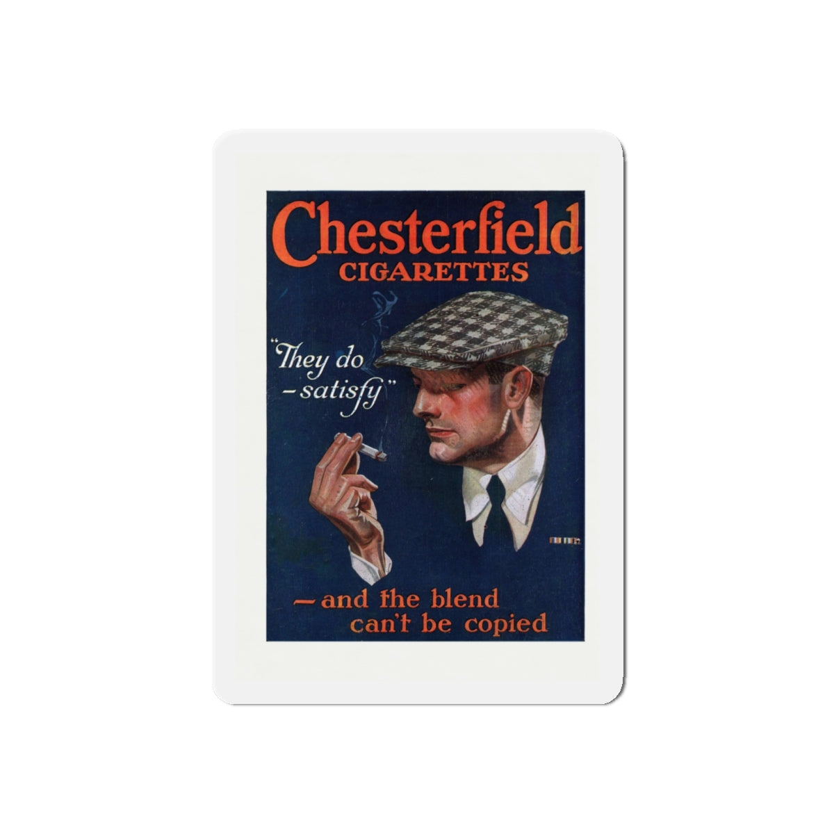 Chesterfield cigarettes ad, The Popular Magazine, November 7, 1919 (Magazine Illustration) Refrigerator Magnet-4" x 4"-Die-Cut-1 pc-The Sticker Space