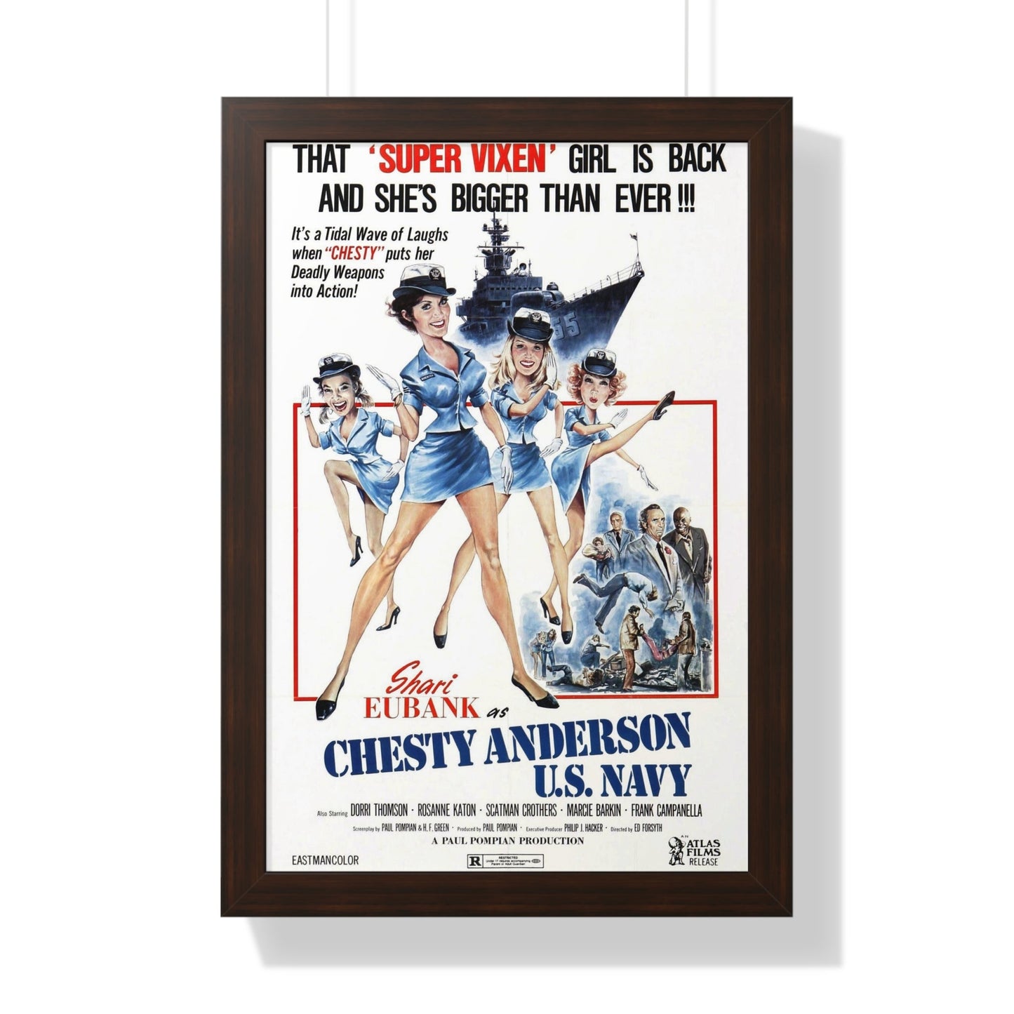 CHESTY ANDERSON, US NAVY 1976 - Framed Movie Poster-16″ x 24″-The Sticker Space