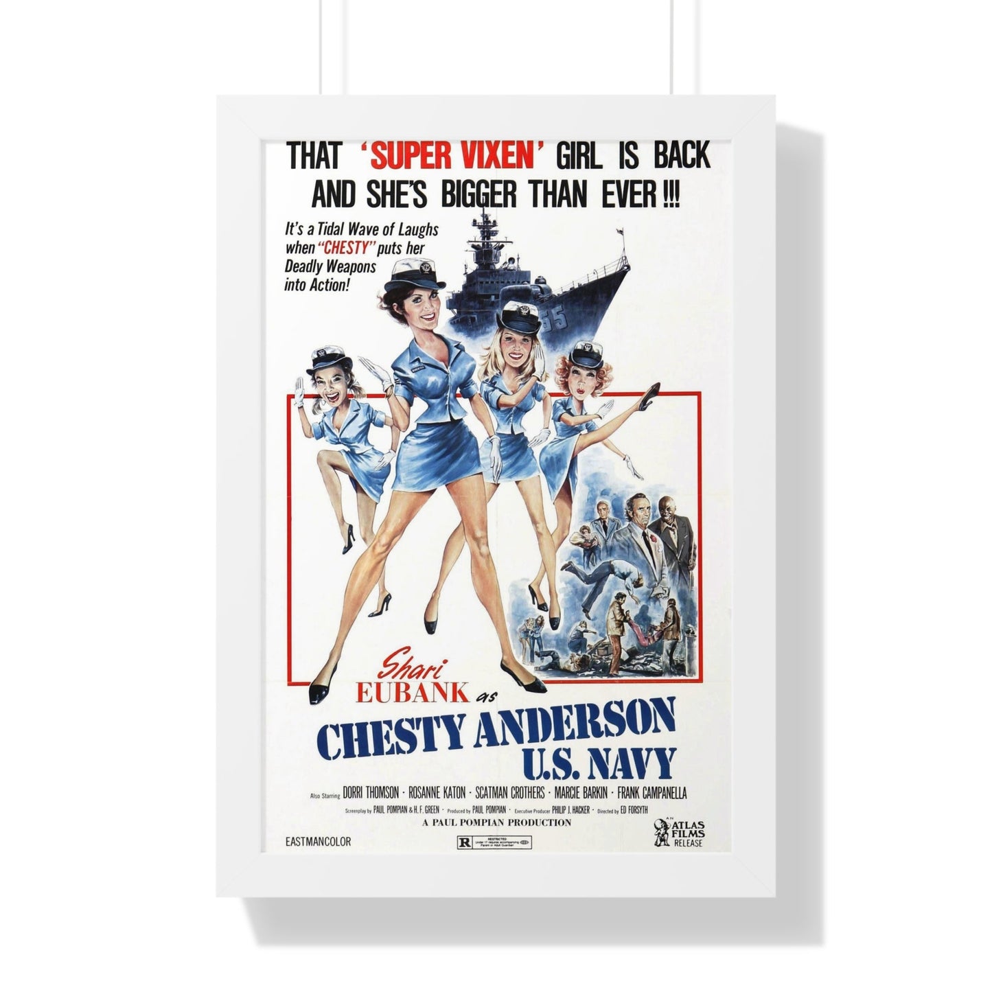 CHESTY ANDERSON, US NAVY 1976 - Framed Movie Poster-16″ x 24″-The Sticker Space