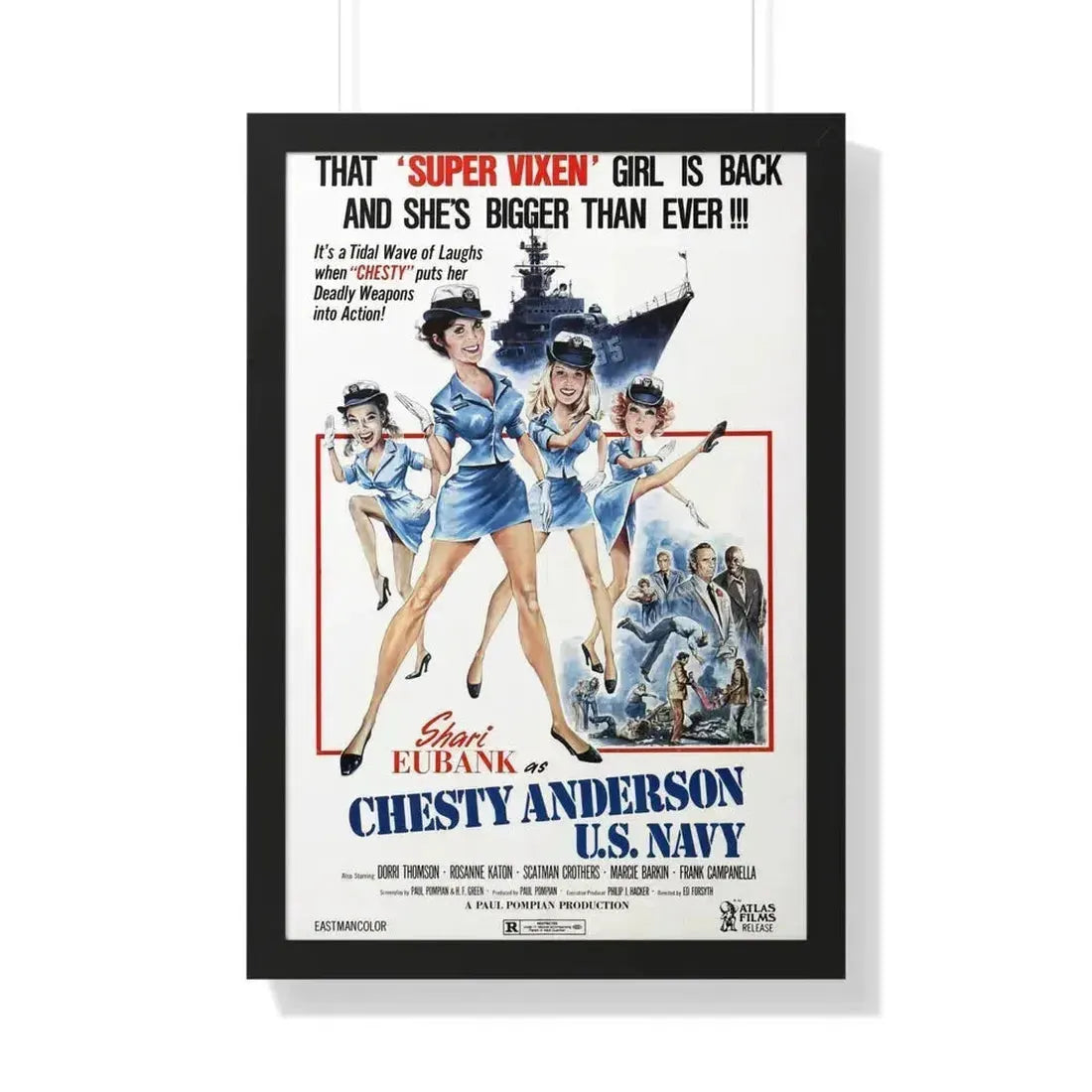 CHESTY ANDERSON, US NAVY 1976 - Framed Movie Poster 20" x 30" Black - The Sticker Space
