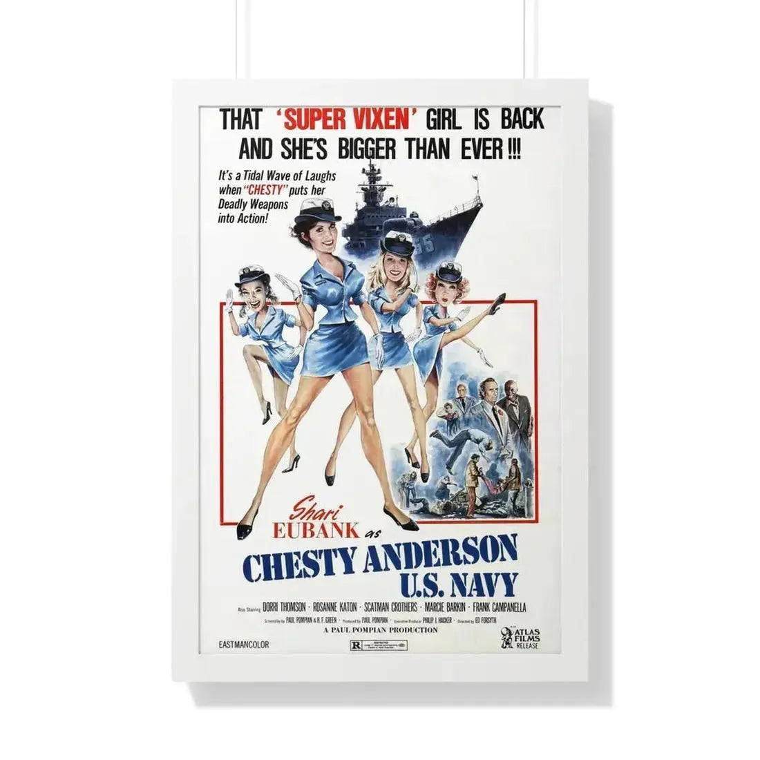 CHESTY ANDERSON, US NAVY 1976 - Framed Movie Poster 20" x 30" White - The Sticker Space