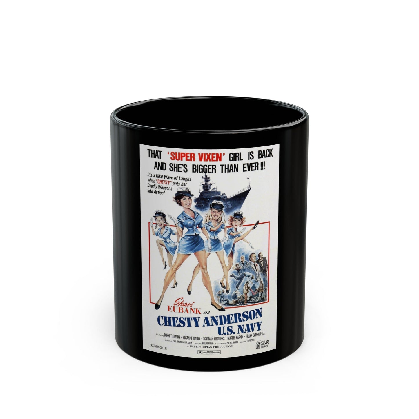 CHESTY ANDERSON, US NAVY 1976 Movie Poster - Black Coffee Mug-11oz-The Sticker Space