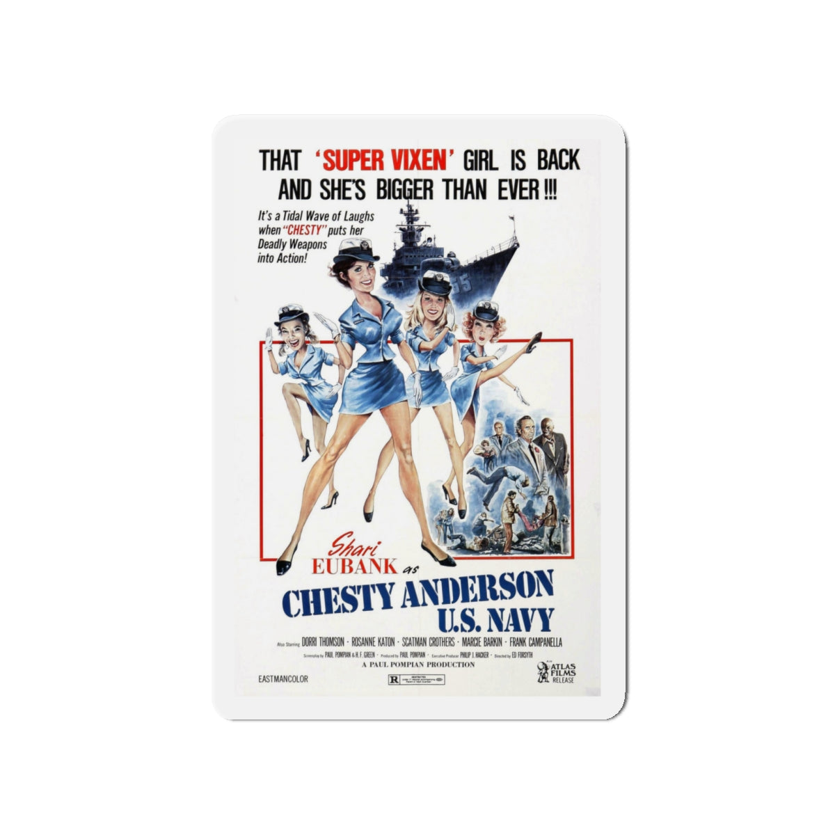 CHESTY ANDERSON, US NAVY 1976 Movie Poster - Die-Cut Magnet-4" x 4"-The Sticker Space