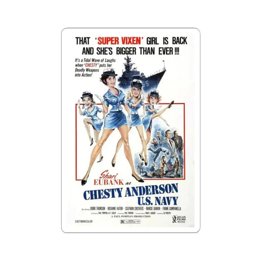 CHESTY ANDERSON, US NAVY 1976 Movie Poster - STICKER Vinyl Kiss-Cut Decal 2 Inch White - The Sticker Space