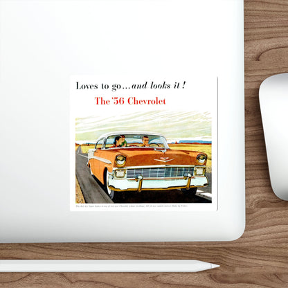 Chevrolet ad, 1956 (Magazine Illustration) STICKER Vinyl Die-Cut Decal-The Sticker Space