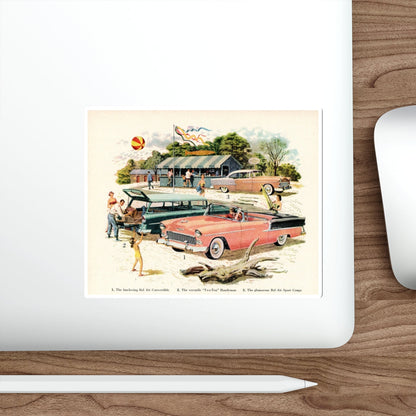 Chevrolet ad, True magazine, September 1955 (Magazine Illustration) STICKER Vinyl Die-Cut Decal-The Sticker Space