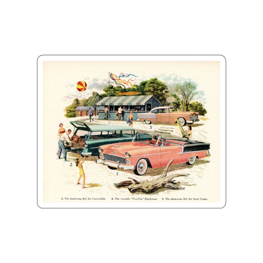 Chevrolet ad, True magazine, September 1955 (Magazine Illustration) STICKER Vinyl Die-Cut Decal-White-The Sticker Space