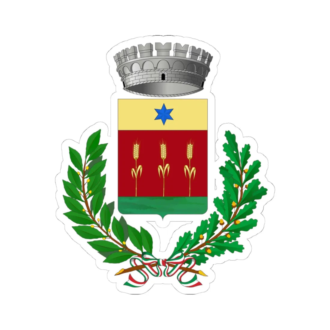 Chiarano-Stemma (Italy) (Coat of Arms) STICKER Vinyl Kiss-Cut Decal 4 Inch White - The Sticker Space