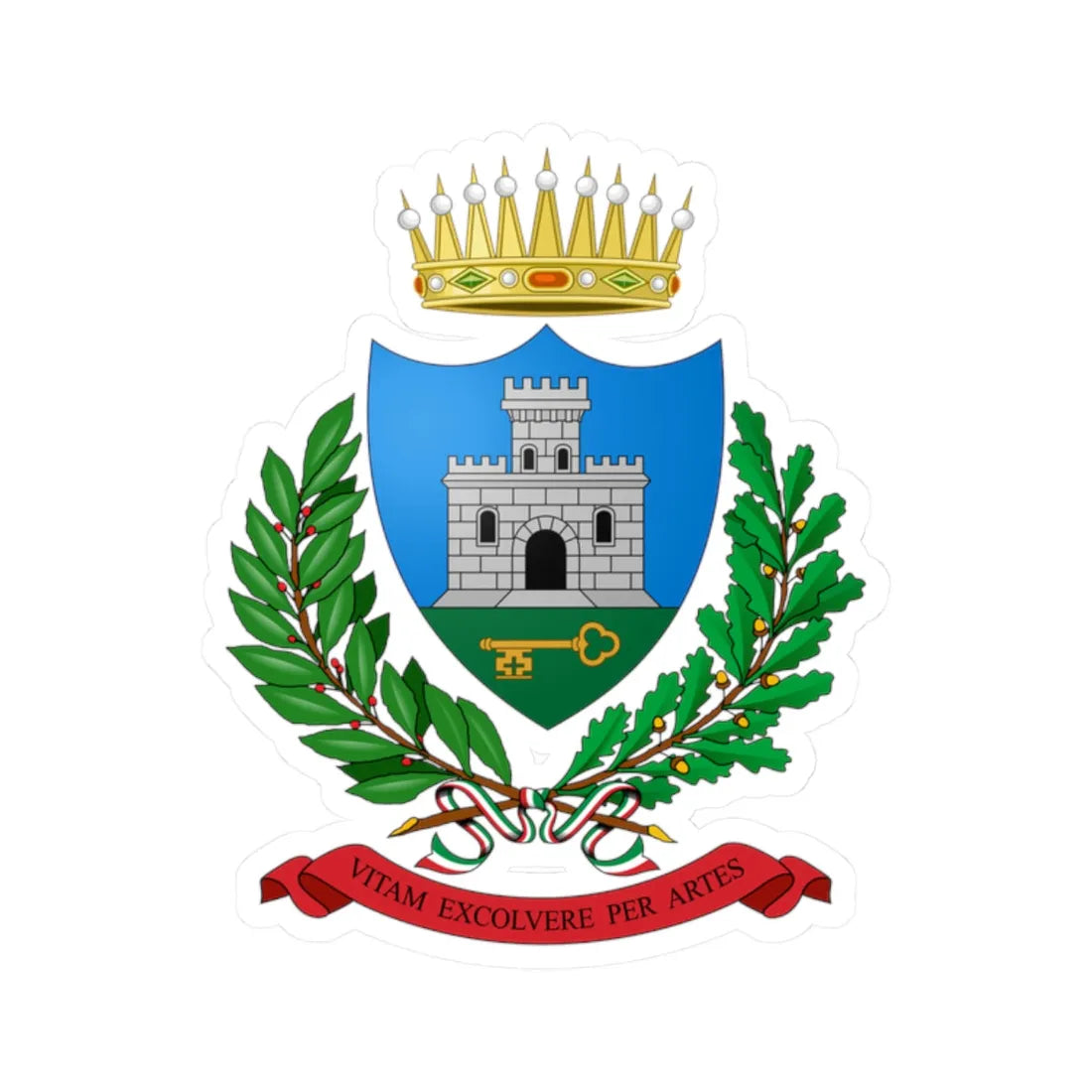 Chiavari-Stemma (Italy) (Coat of Arms) STICKER Vinyl Kiss-Cut Decal 2 Inch White - The Sticker Space