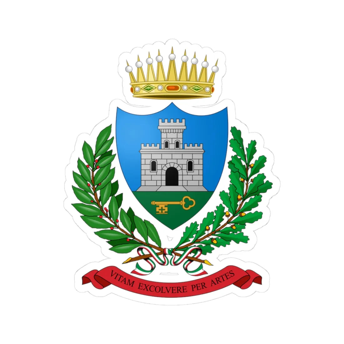 Chiavari-Stemma (Italy) (Coat of Arms) STICKER Vinyl Kiss-Cut Decal 3 Inch White - The Sticker Space