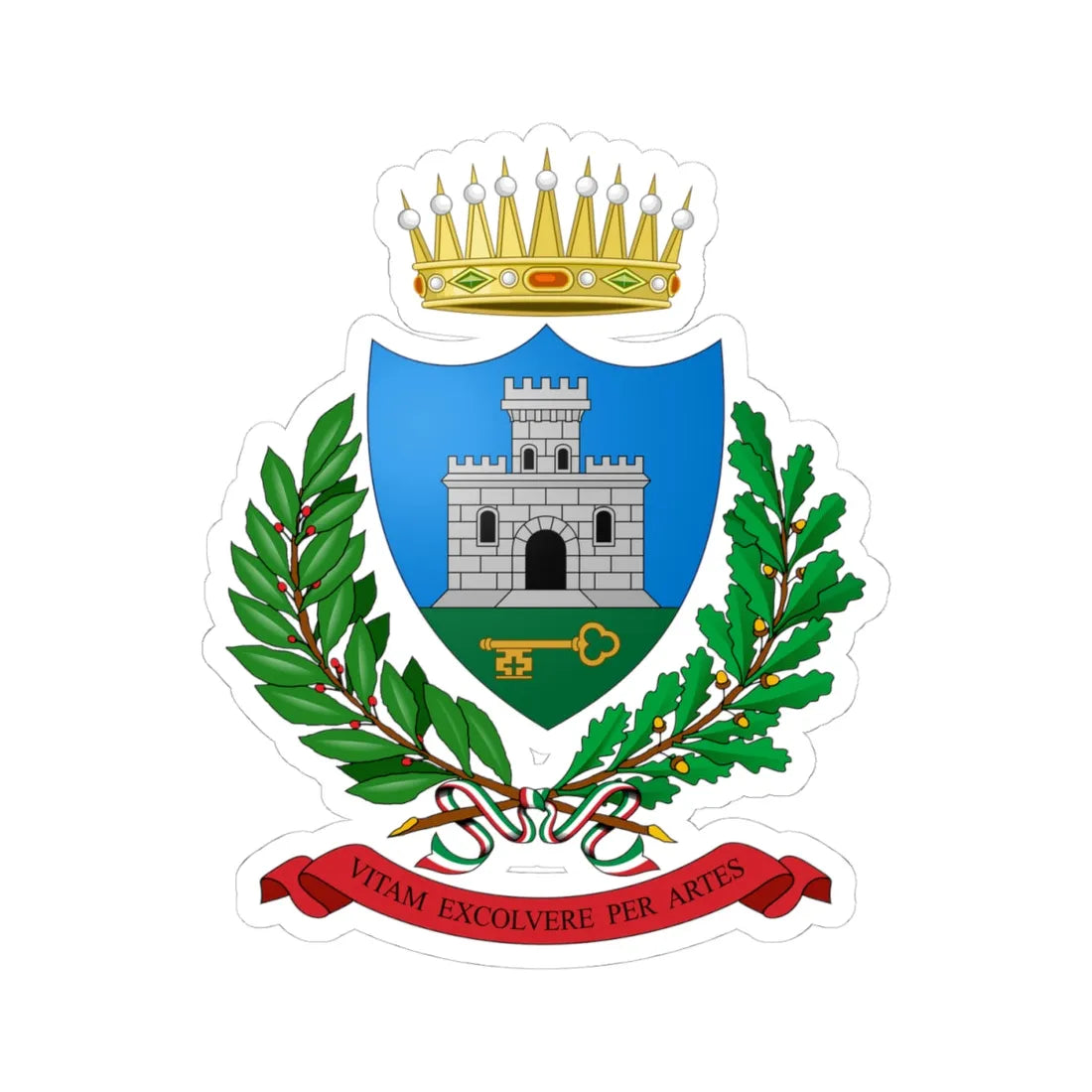 Chiavari-Stemma (Italy) (Coat of Arms) STICKER Vinyl Kiss-Cut Decal 4 Inch White - The Sticker Space