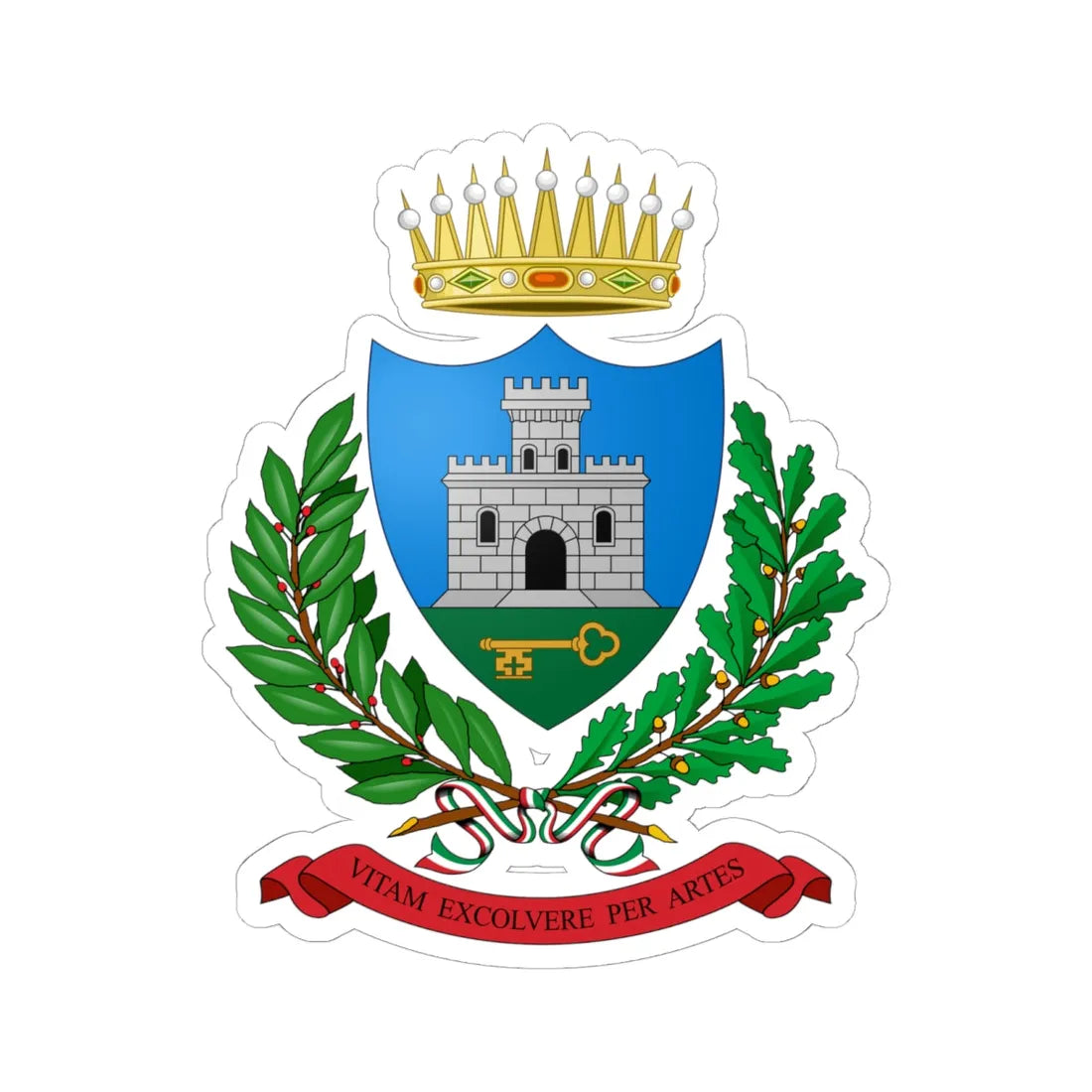 Chiavari-Stemma (Italy) (Coat of Arms) STICKER Vinyl Kiss-Cut Decal 6 Inch White - The Sticker Space