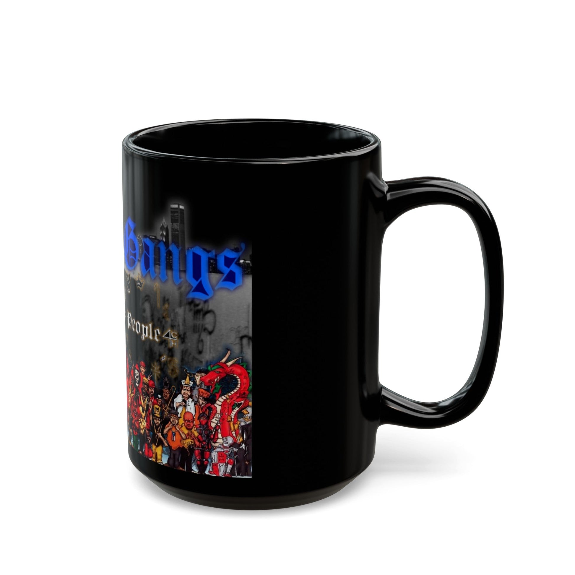 Chicago Gangs (Folks and People) Black Coffee Mug-The Sticker Space