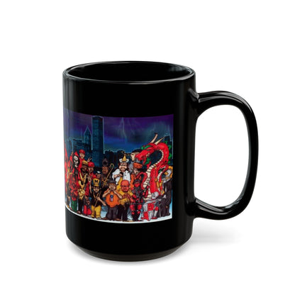 Chicago Gangs (Folks and People v2) Black Coffee Mug-The Sticker Space