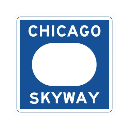 Chicago Skyway logo (Illinois) (Road Sign) STICKER Vinyl Kiss-Cut Decal 2 Inch White - The Sticker Space