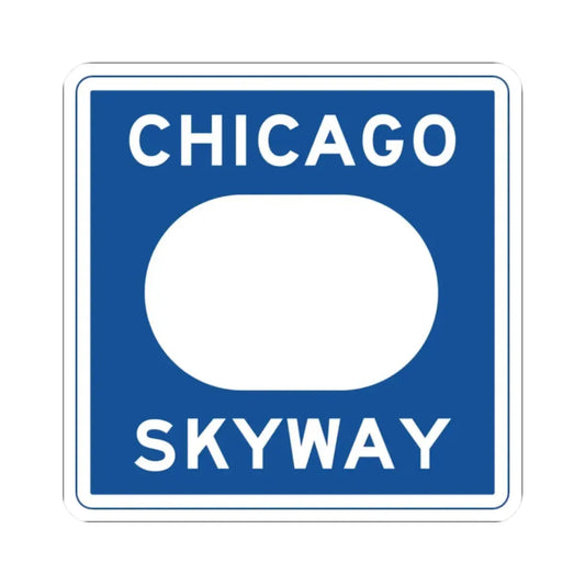 Chicago Skyway logo (Illinois) (Road Sign) STICKER Vinyl Kiss-Cut Decal 2 Inch White - The Sticker Space