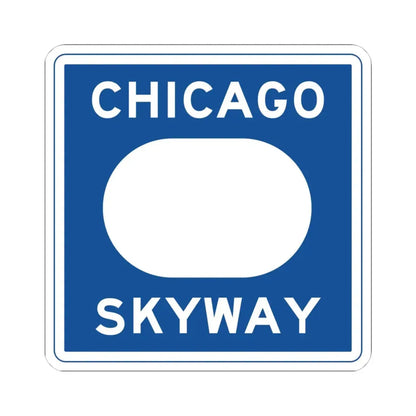 Chicago Skyway logo (Illinois) (Road Sign) STICKER Vinyl Kiss-Cut Decal 4 Inch White - The Sticker Space