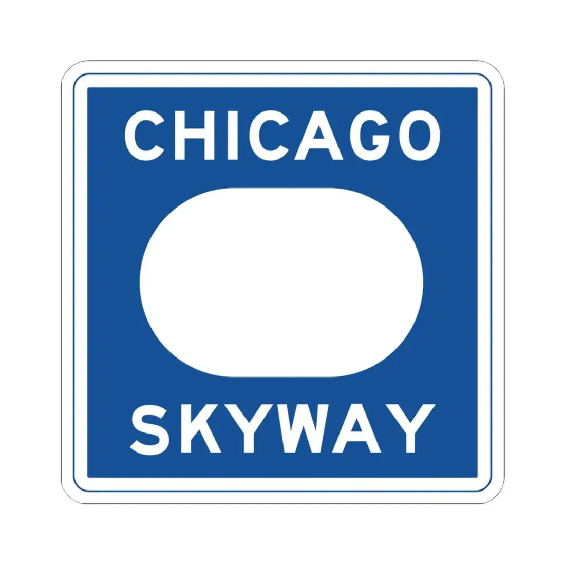 Chicago Skyway logo (Illinois) (Road Sign) STICKER Vinyl Kiss-Cut Decal 6 Inch White - The Sticker Space