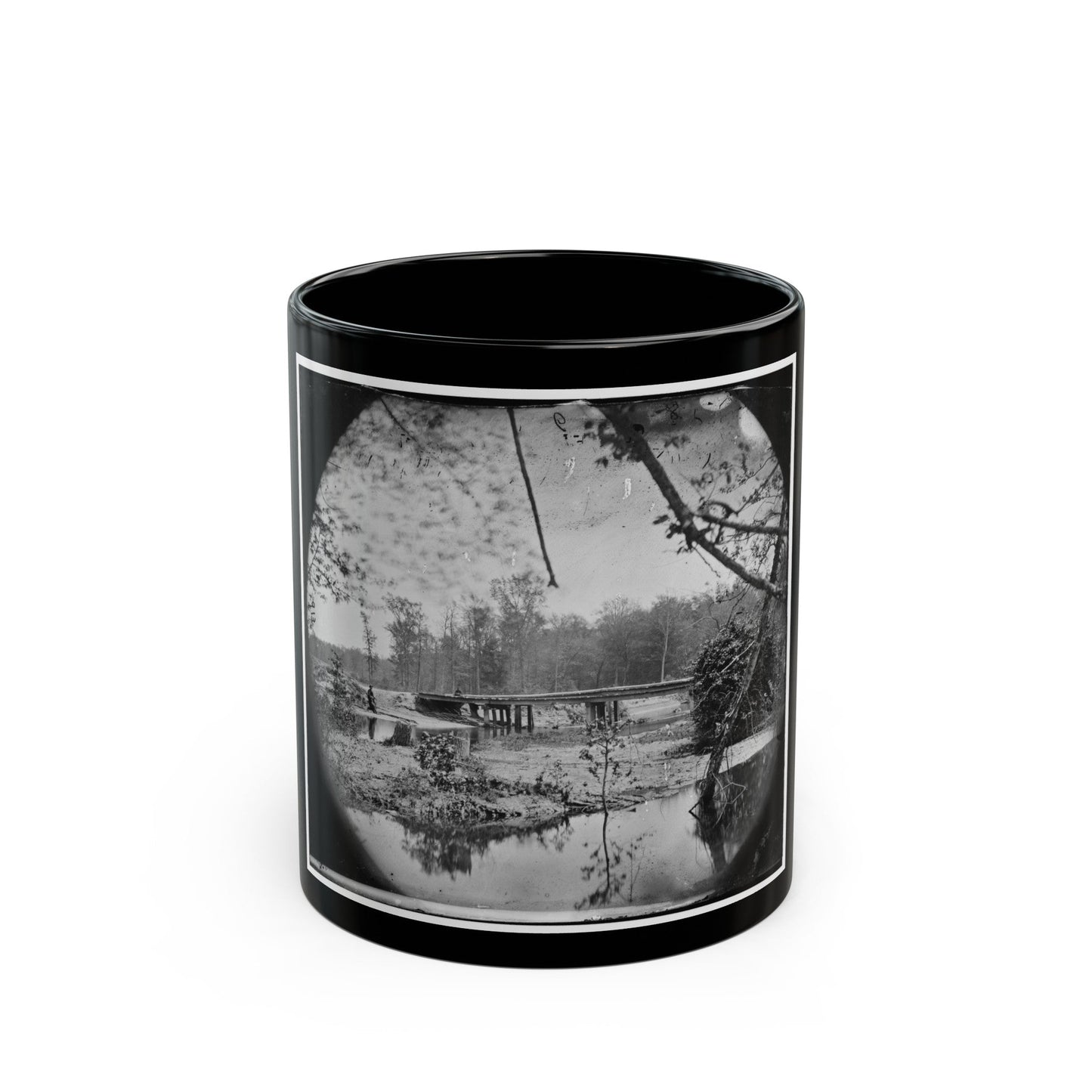 Chickahominy River, Va. Bridge On Mechanicsville Road (U.S. Civil War) Black Coffee Mug-11oz-The Sticker Space