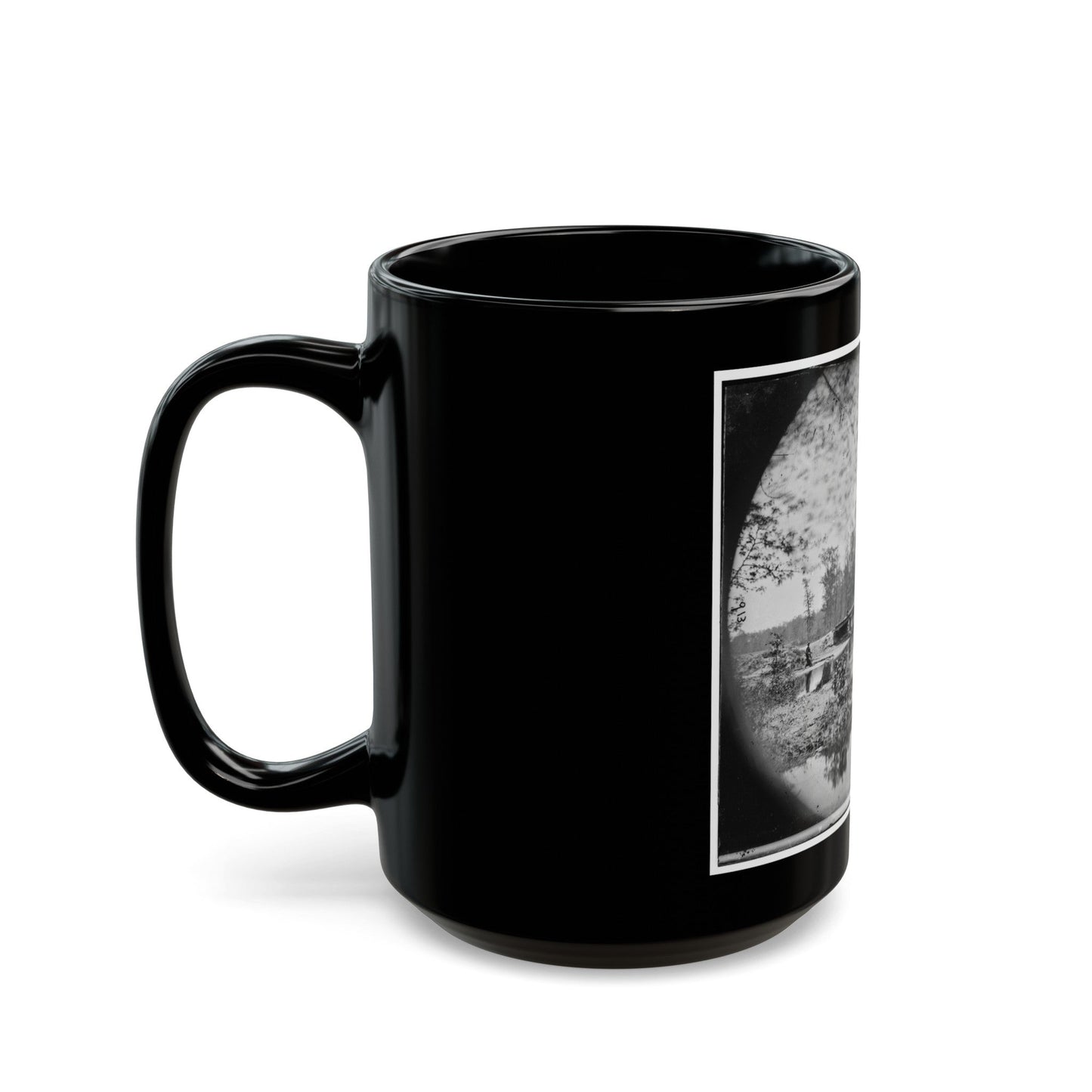 Chickahominy River, Va. Bridge On Mechanicsville Road (U.S. Civil War) Black Coffee Mug-The Sticker Space