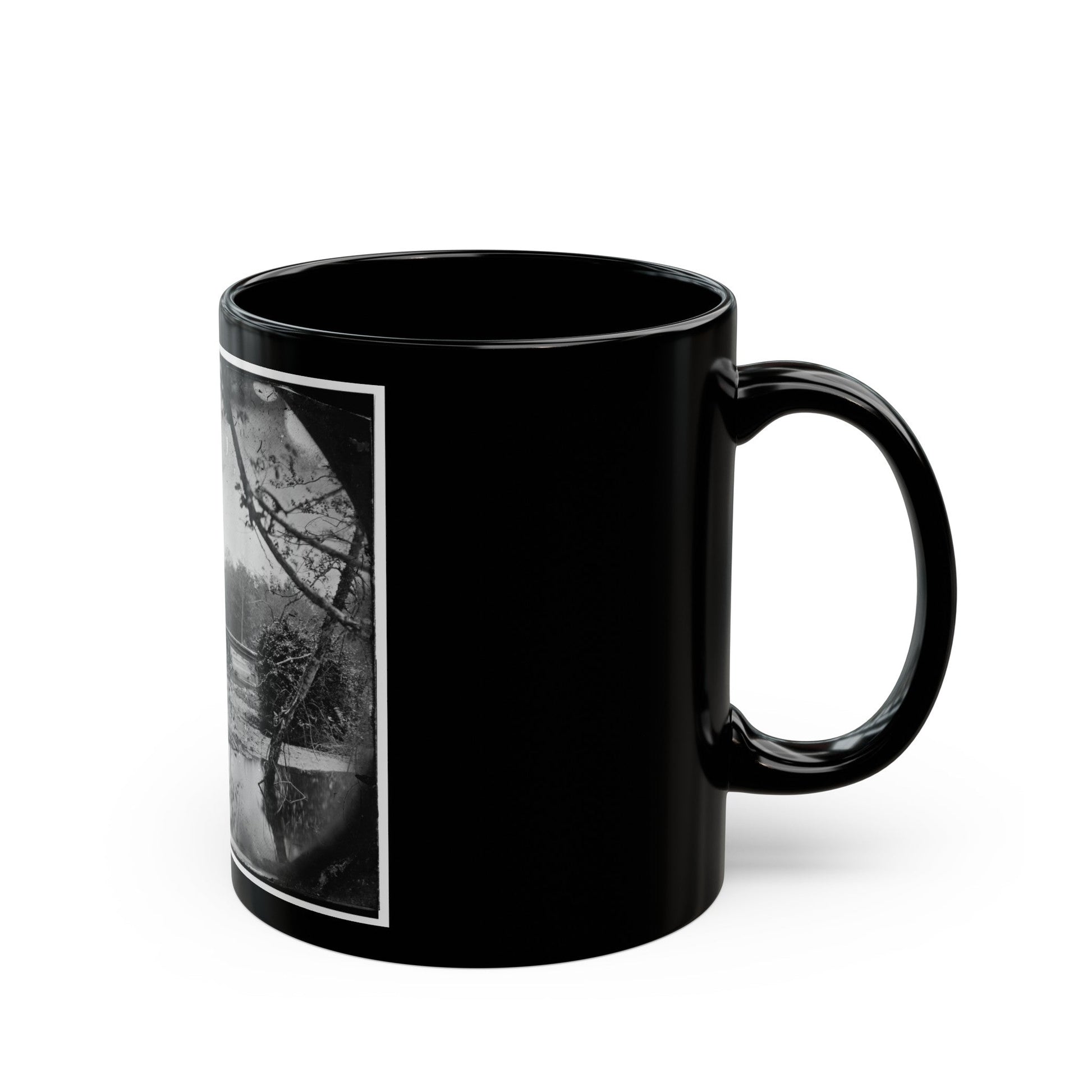 Chickahominy River, Va. Bridge On Mechanicsville Road (U.S. Civil War) Black Coffee Mug-The Sticker Space