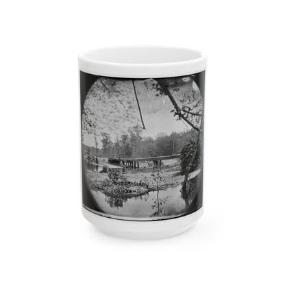 Chickahominy River, Va. Bridge On Mechanicsville Road (U.S. Civil War) White Coffee Mug-15oz-The Sticker Space